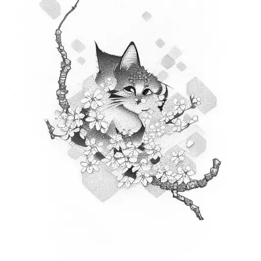 Katana With Small Cherry Blossoms Behind It