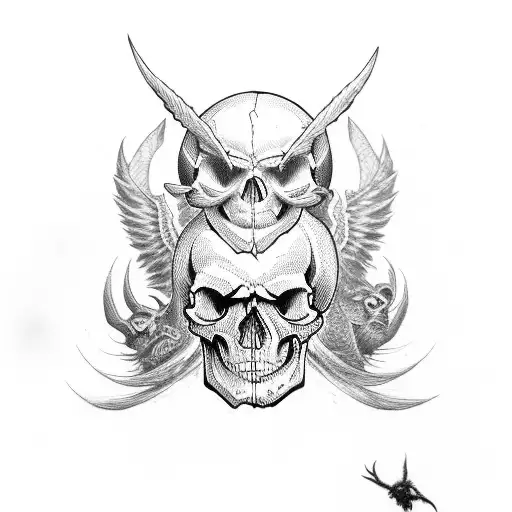Skull And Devil Wing And Sneak