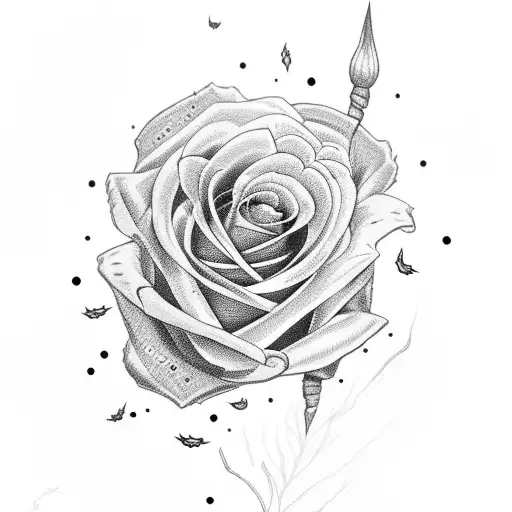 Lightning With Red Rose