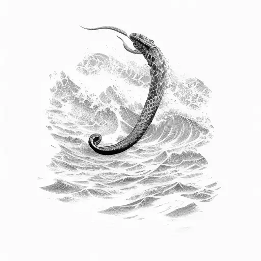 Ocean Wave And Snake
