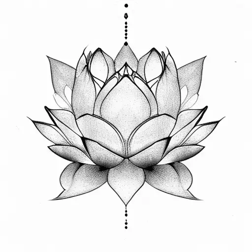 Lotus Flower With Asymmetric Petals