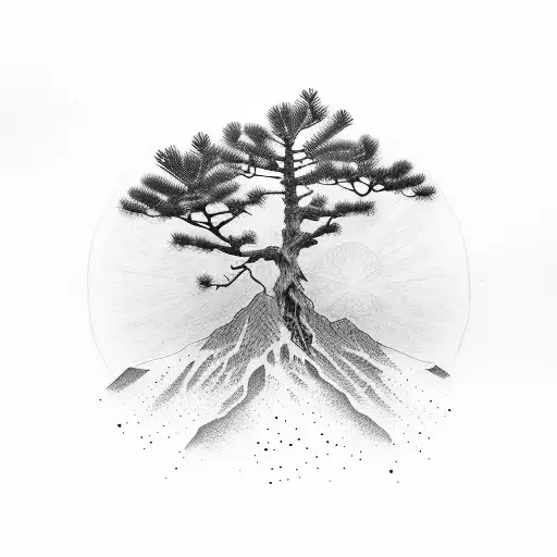 Pine Tree Running Up Spine To Neck That Is Broken