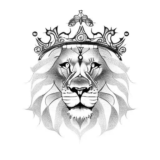 An Elegant Lion With A Crown Made Of Intricate Mechanical Gears