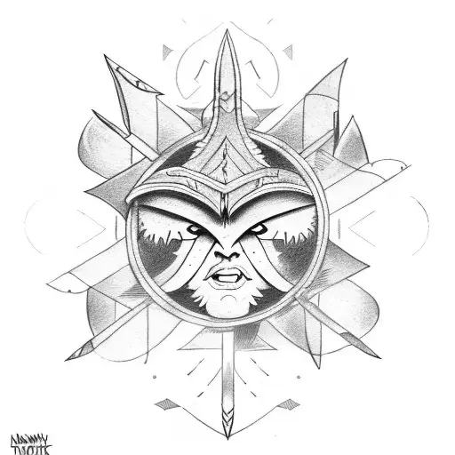 Sun And Arrow With Warrior