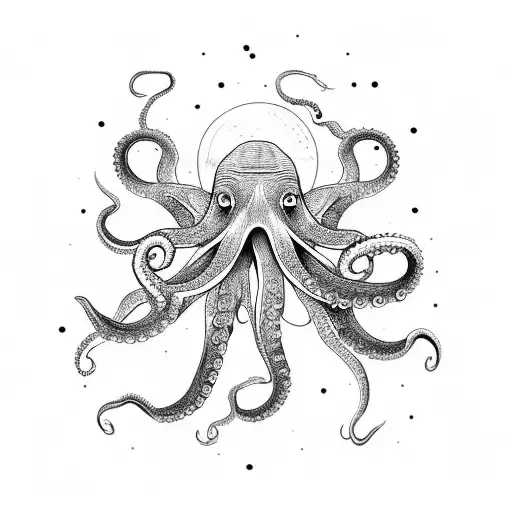 An Octopus Wrapped Around A Mountain Peak