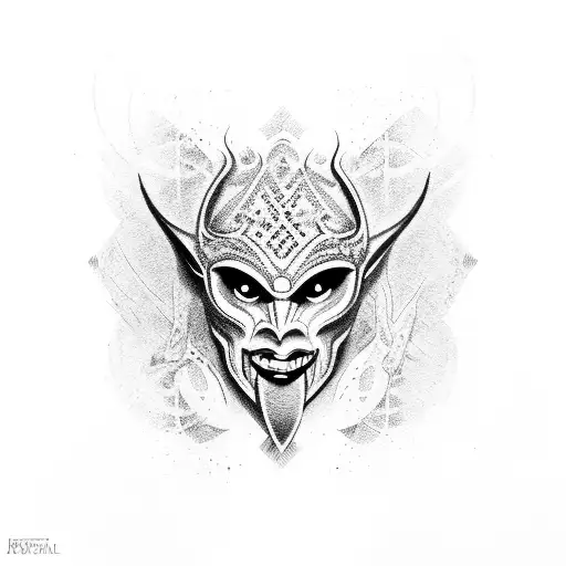 Tribal Mask With Demon Eyes