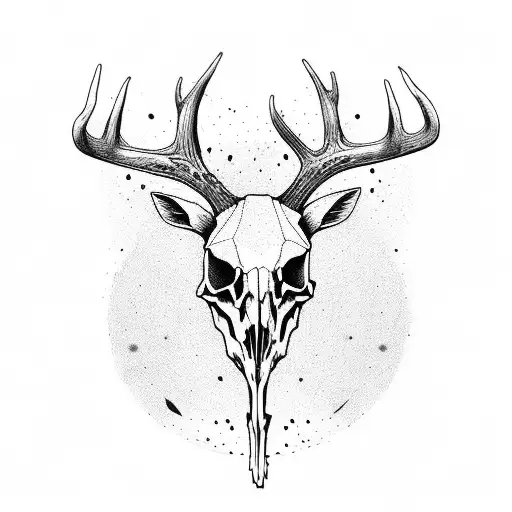 Deer Skull With Hourglass