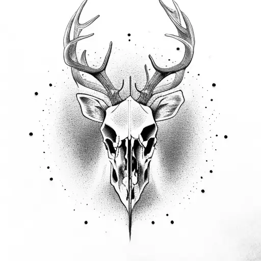 Deer Skull Turning To Sand In Hourglass