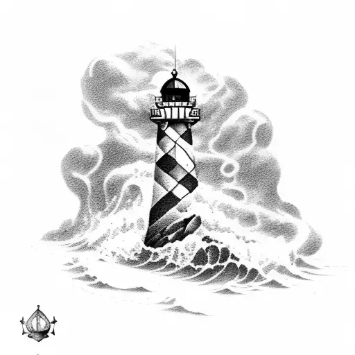 Anchor On Rocks With Lighthouse