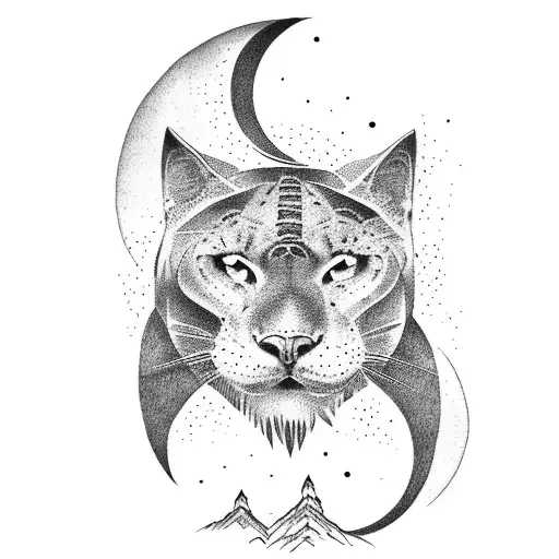 Mountain Sun Moon Tree Panther