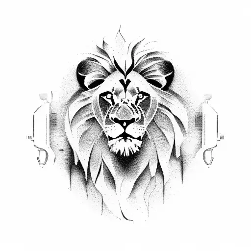 A Lion With A Pistol