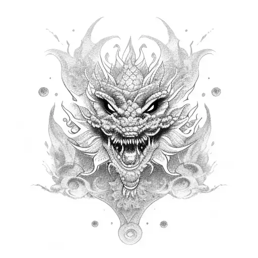 Sun And Dragon With Tulip