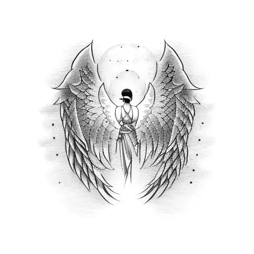 Kanji With Angel Wings