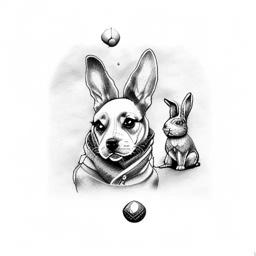 Dog And Bunny Fighting