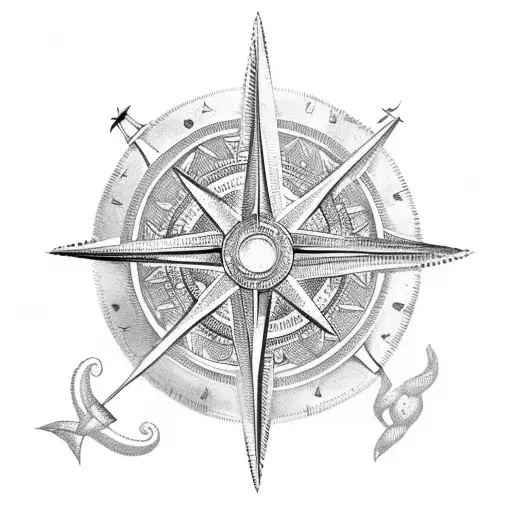 Viking Compass And The Sea