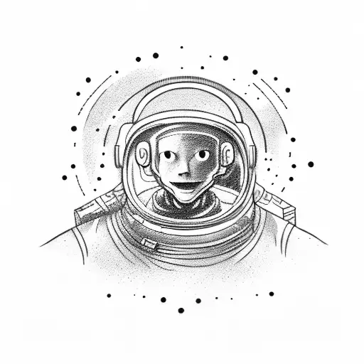 Astronaut With Stars Above His Head