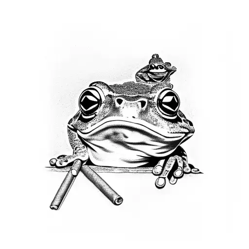 Frog Smoking Cigar