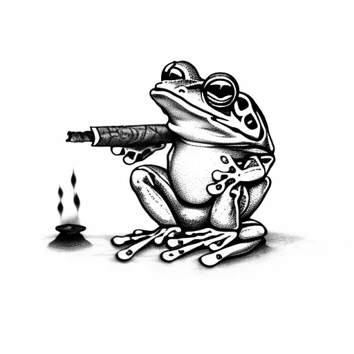 Frog Smoking Cigar