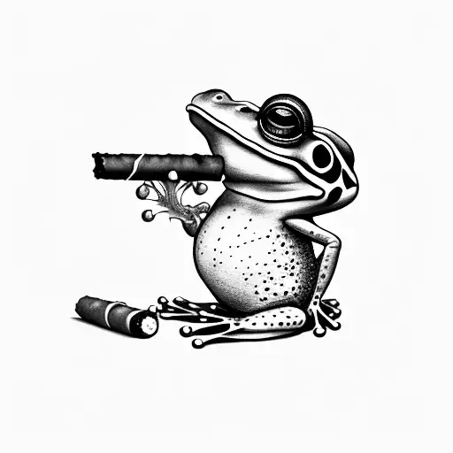 Frog Smoking Cigar