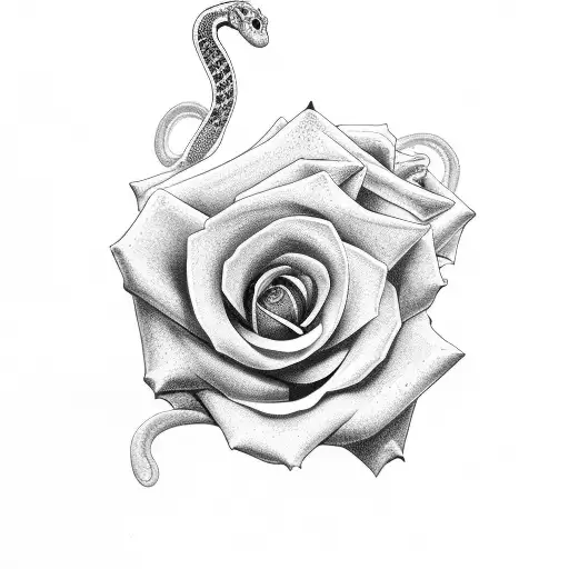 Roses And Snake Going Around Girls Wrist