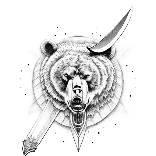 A Sword With A Bear's Head On The Hilt
