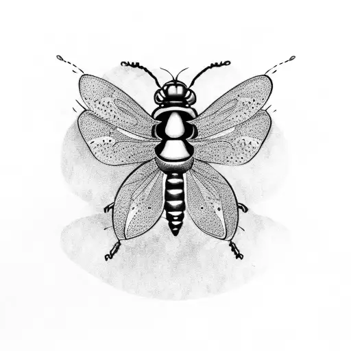 A Ladybug Dragonfly And Butterfly