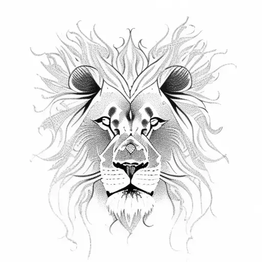 Lion Made Of Flowers