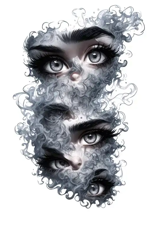 Eyes From Anime Vanhelsing That Envelops Smoke With The Addition Of Cyber Realism