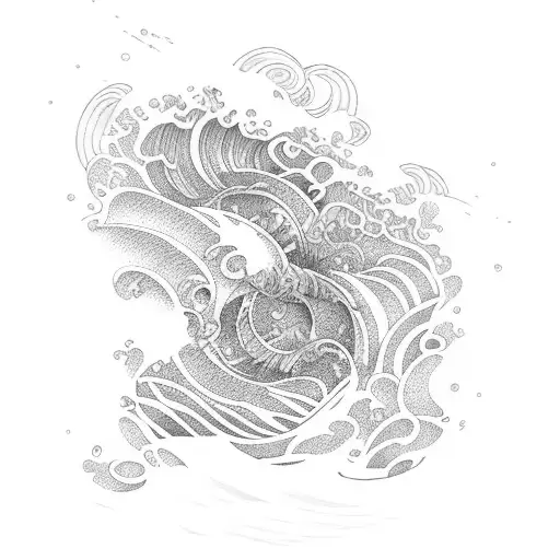 Ocean Wave And A Mother