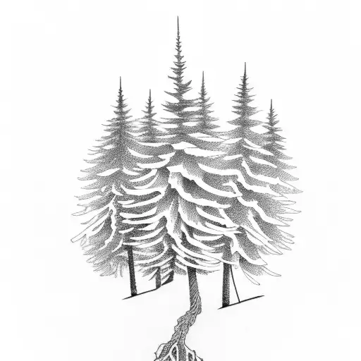 Pine Trees In The Forest