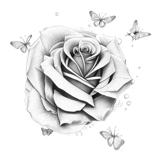 Rose With Butterfly Seething Free