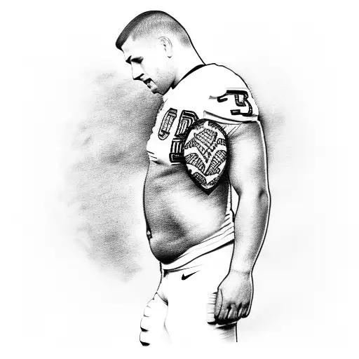 Portrait Of A Football Player Scoring A 'Gol De Barriga'