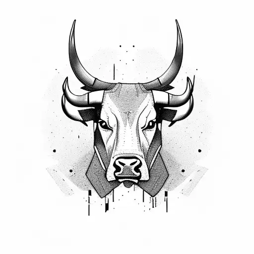 Bull In Seperate Frames As A Cross