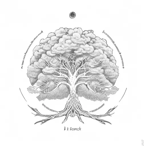 A Family Tree Design With Each Member's Name Incorporated Into The Branches