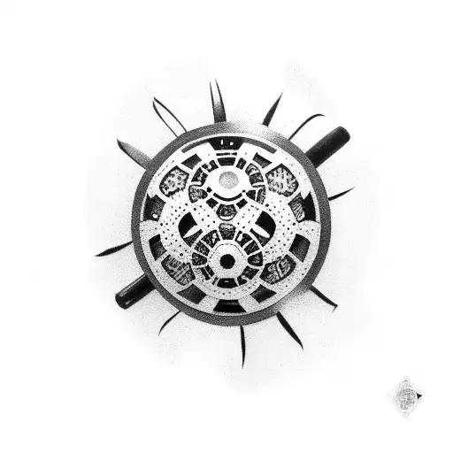 A Tattoo Of A Soccer Ball With Gears And Mechanical Elements Incorporated