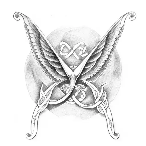 Harp With Clover With Celtic