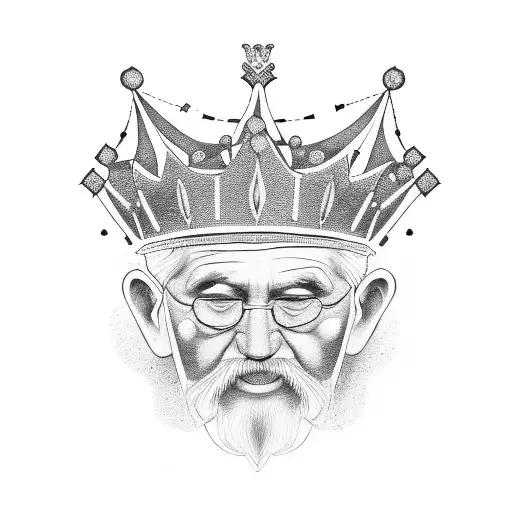 Old Man Offering The Crown To His Son