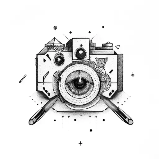 A Diabetic Symbol Or A Insluinu Shot Incorporated Into A Camera Lens