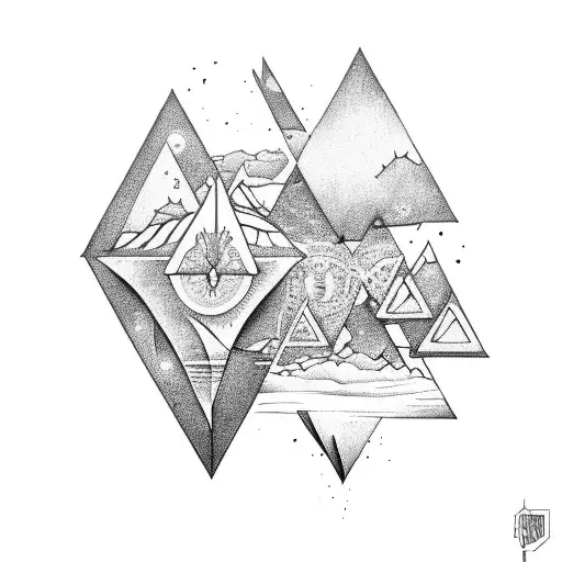 Upside-down Triangle With Icy Moon