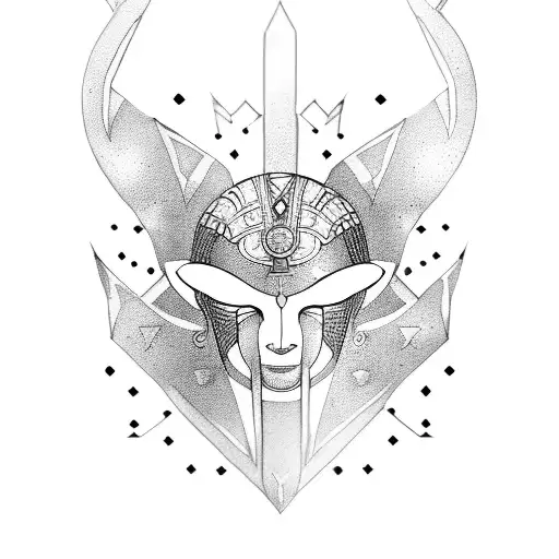 Merge Egyptian And Nordic Symbols In A Black And Gold