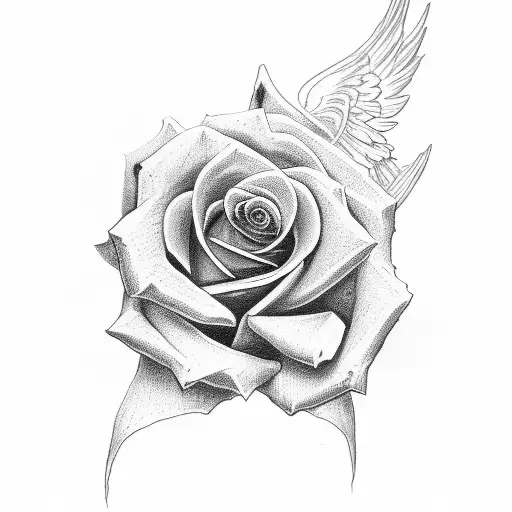 Rose And Cross And Angel