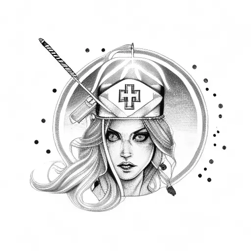 Mustang Car With Nurse Hat