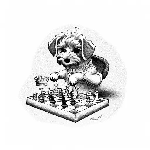 A Schnoodle Playing Chess With A Cloud