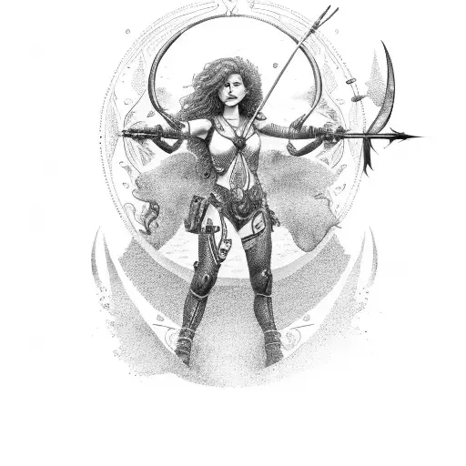 Sagittarius Woman With Curly Hair And Arch