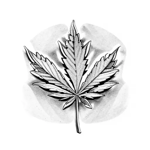 A Detailed Marijuana Leaf Intertwined With A Revolver