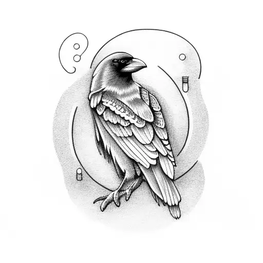 Crow Looking Straight