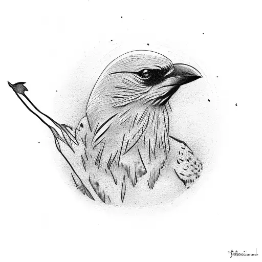 Crow Looking Straight