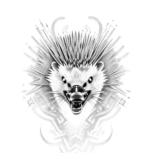 Angry Iron Hedgehog Warrior Head