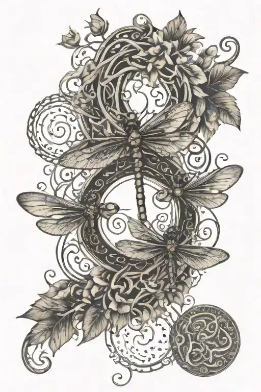 Dragonfly Books Yin Yang Intertwined Vines