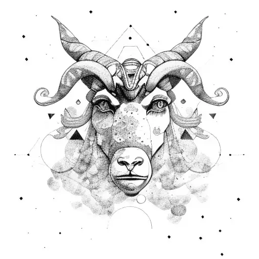 Aries Constellation Merged With Fashion Elements